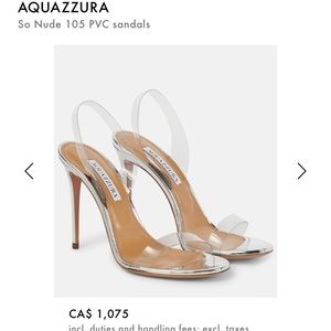 BLACK Aquazzura "So Nude" PVC Sandals with Dust Bag - Size 39
